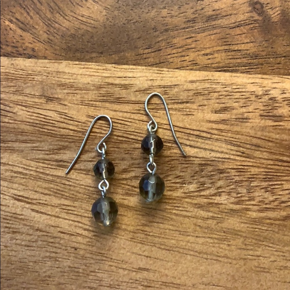 Iridescent beaded drop earrings